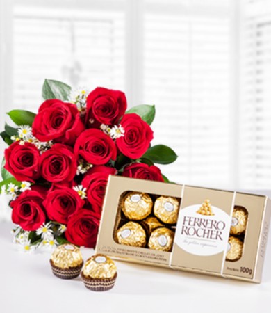 R-044R: Colombian Roses and Chocolates